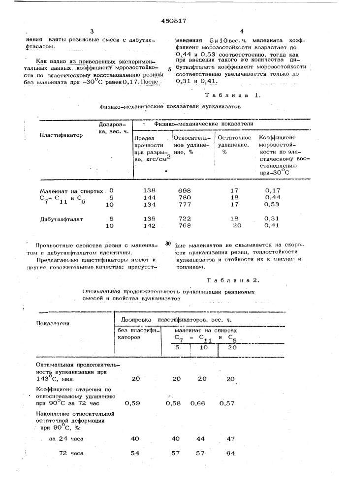 Резиновая смесь на основе бутадиеннитрильного каучука (патент 450817)