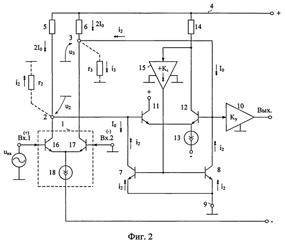 Дифференциальный усилитель с повышенным коэффициентом усиления (патент 2416147)