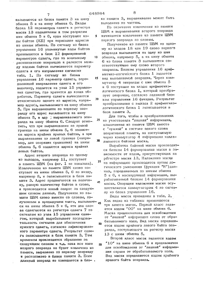 Устройство для обработки данных переменной длины (патент 648984)