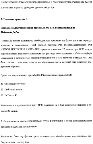 Противоперхотные композиции, содержащие пептиды (патент 2491052)