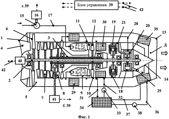 Комбинированный атомный форсажный авиационный двигатель (патент 2389887)