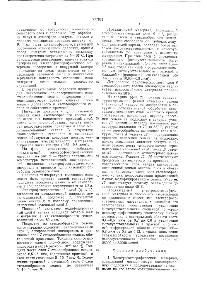 Электрофотографический материал и способ его получения (патент 777633)