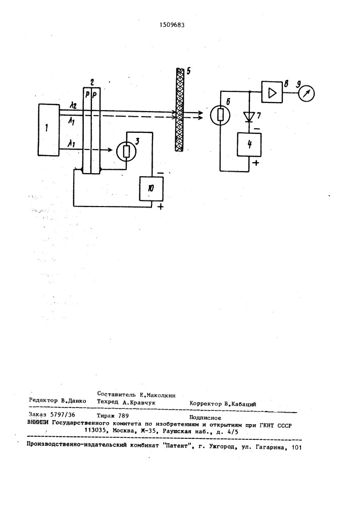Устройство для измерения концентрации вещества, связанного с основным материалом (патент 1509683)