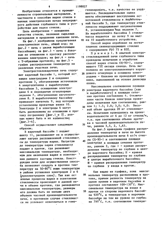Способ варки легкоплавкого свинцового стекла и электрическая стекловаренная печь для его осуществления (патент 1198027)