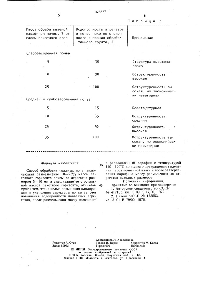 Способ обработки тяжелых почв (патент 976877)