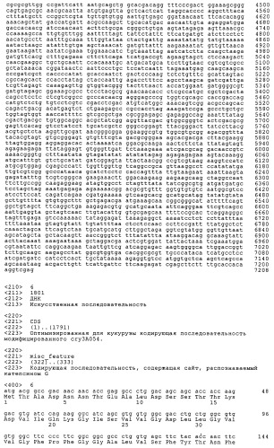 Модифицированные токсины cry3a и кодирующие их нуклеотидные последовательности (патент 2314345)