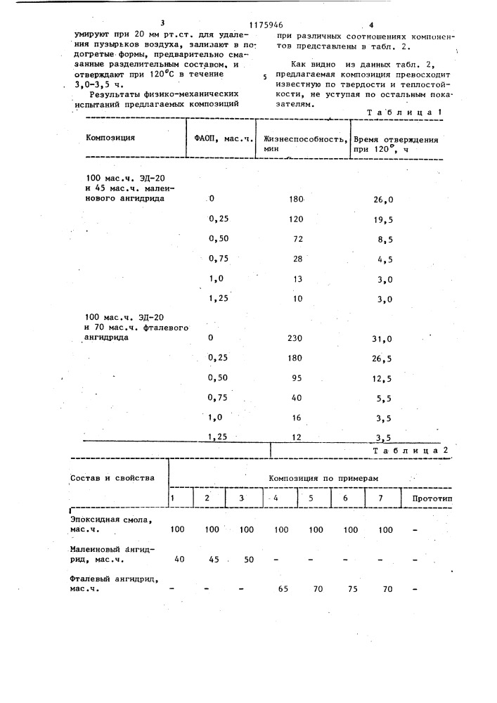Эпоксидная композиция (патент 1175946)