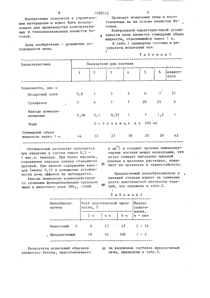 Пенообразователь (патент 1268552)