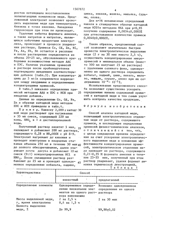 Способ анализа катодной меди (патент 1507872)