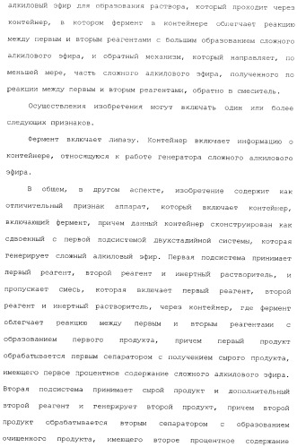 Аппарат для получения топлива (варианты) и система для получения сложного алкилового эфира (варианты) (патент 2373260)