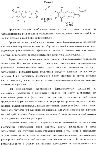 Фуро- и тиено[2,3-b]-хинолин-2-карбоксамиды, способ получения и противотуберкулезная активность (патент 2371444)