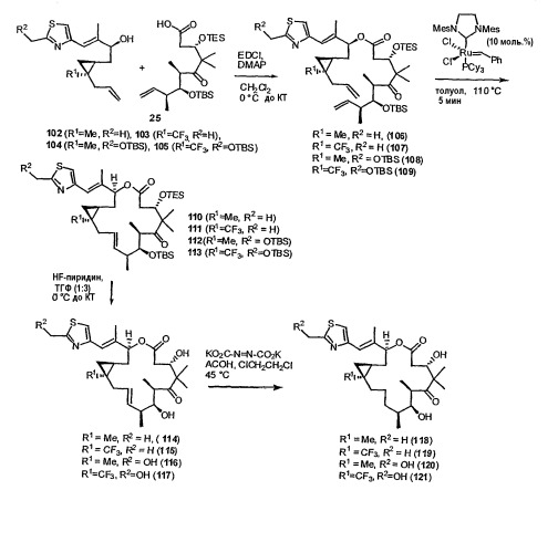 Синтез эпотилонов, их промежуточных продуктов, аналогов и их применения (патент 2462463)