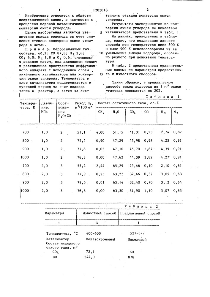 Способ получения водорода (патент 1203018)