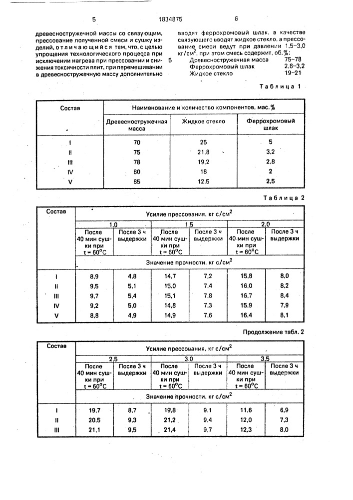 Способ изготовления древесностружечных плит (патент 1834875)