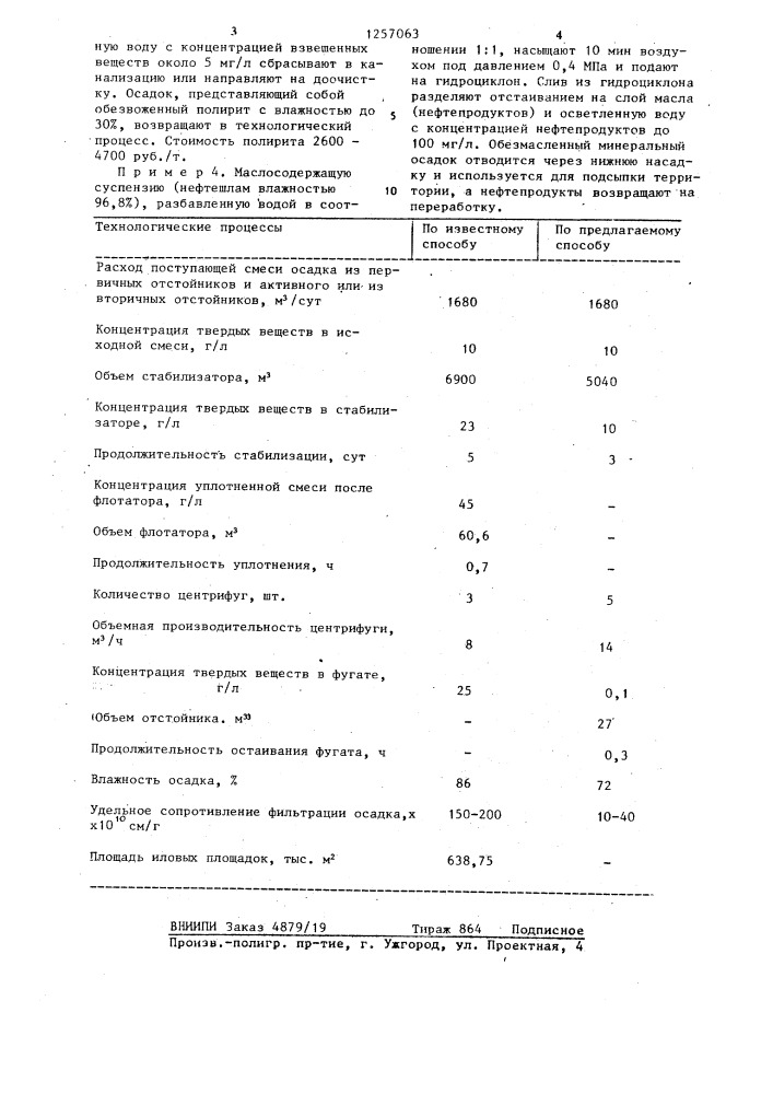 Способ обработки осадков сточных вод (патент 1257063)