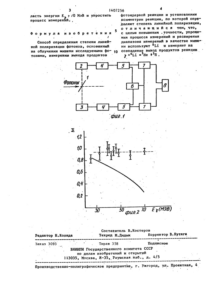 Способ определения степени линейной поляризации фотонов (патент 1407256)