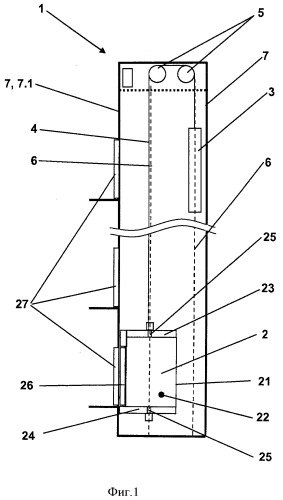 Подъемное устройство с легкими стеклопанелями (патент 2500605)