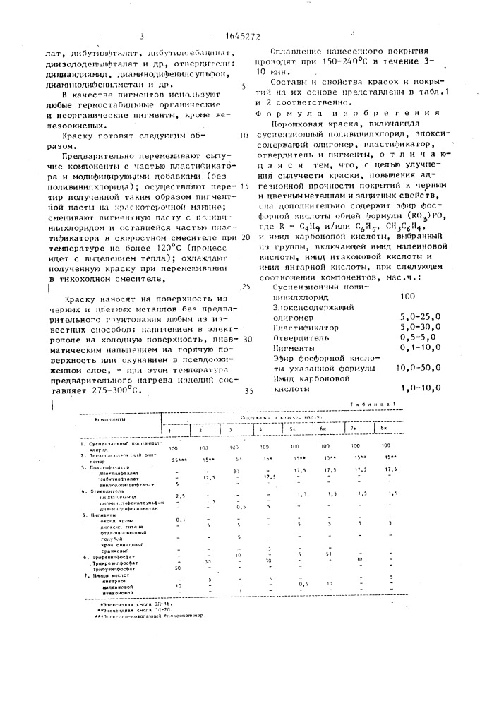 Порошковая краска (патент 1645272)