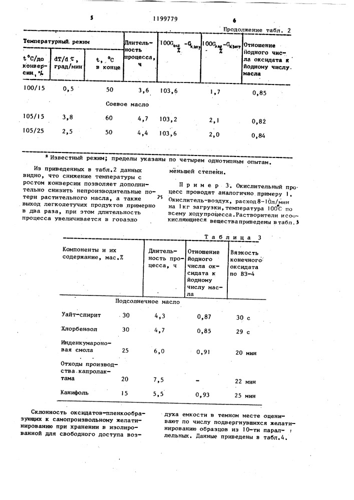 Способ окисления растительного масла (патент 1199779)