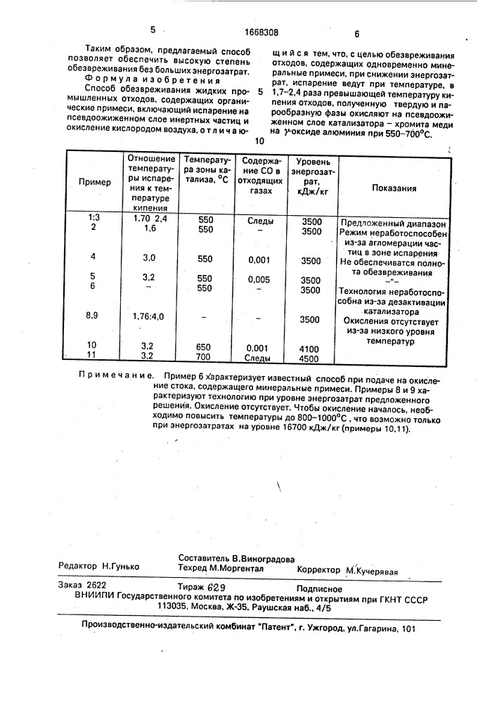 Способ обезвреживания жидких промышленных отходов (патент 1668308)