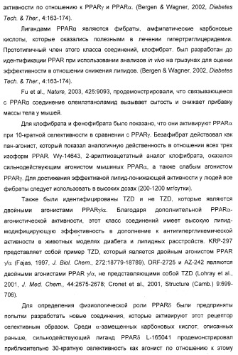 Соединения, являющиеся активными по отношению к рецепторам, активируемым пролифератором пероксисом (патент 2356889)