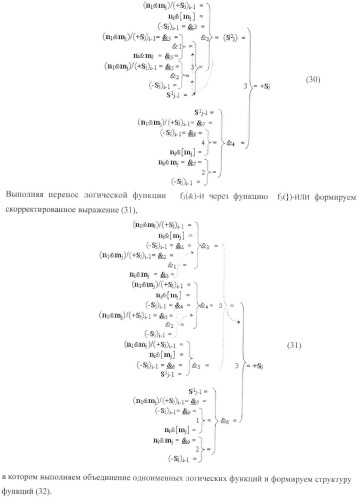 Функциональная структура параллельного позиционно-знакового сумматора f(+/-) для комбинационного умножителя, в котором выходные аргументы частичных произведений представлены в формате двоичной системы счисления f(2n) (варианты) (патент 2380740)