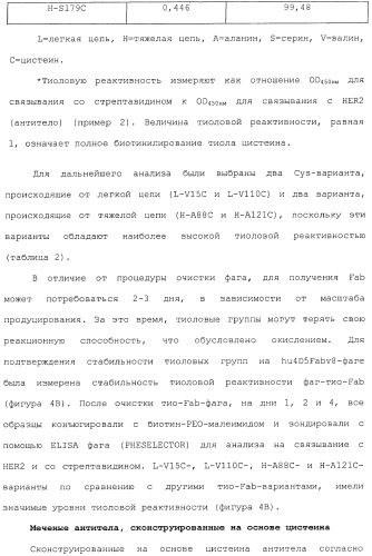 Антитела, сконструированные на основе цистеинов, и их конъюгаты (патент 2412947)