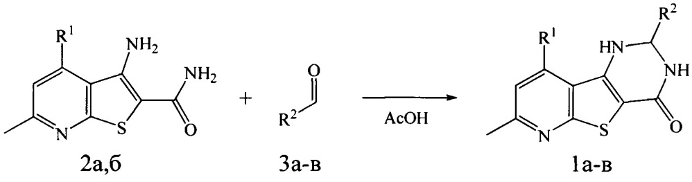Способ получения производных 2-арил(гетарил)-7-метил-1,2,3,4-тетрагидропиридо[3',2':4,5]тиено[3,2-d]пиримидин-4-она (патент 2634351)