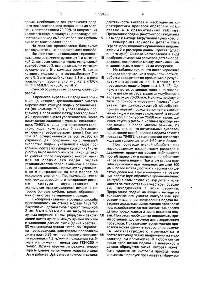 Способ электроэрозионной обработки непрофилированным электродом-инструментом (патент 1779495)