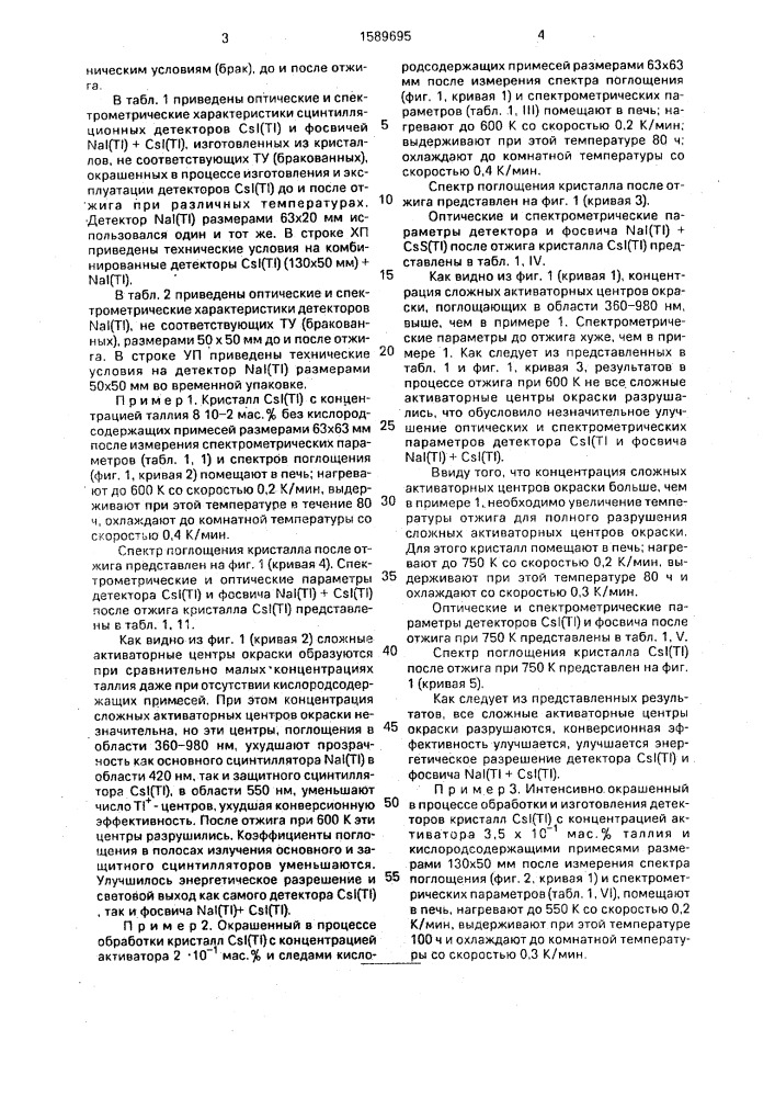 Способ термообработки сцинтилляционных монокристаллов на основе галогенидов щелочных металлов (патент 1589695)