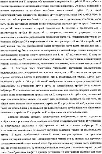 Кориолисов массовый расходомер, способ измерения массового расхода протекающей в трубопроводе среды, применение массового расходомера и способа измерения массового расхода протекающей в трубопроводе среды (патент 2339916)
