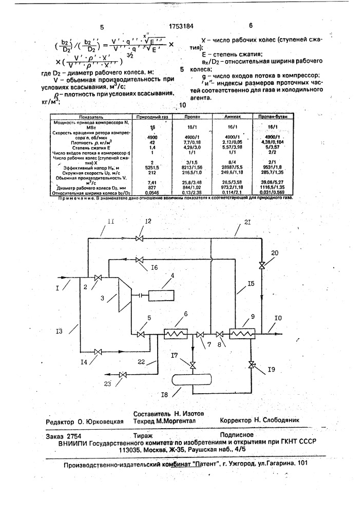 Система компримирования и охлаждения газа (патент 1753184)