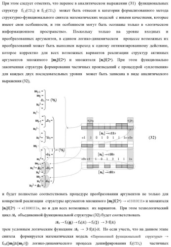 Функциональная структура сумматора f3( cd)max старших условно &quot;k&quot; разрядов параллельно-последовательного умножителя f ( cd), реализующая процедуру &quot;дешифрирования&quot; аргументов слагаемых [1,2sg h1] и [1,2sg h2] в &quot;дополнительном коде ru&quot; посредством арифметических аксиом троичной системы счисления f(+1,0,-1) и логического дифференцирования d1/dn   f1(+  -)d/dn (варианты русской логики) (патент 2476922)