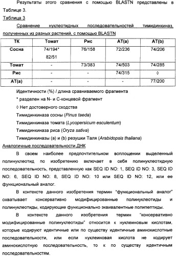 Растительные тимидинкиназы и их применение (патент 2339695)