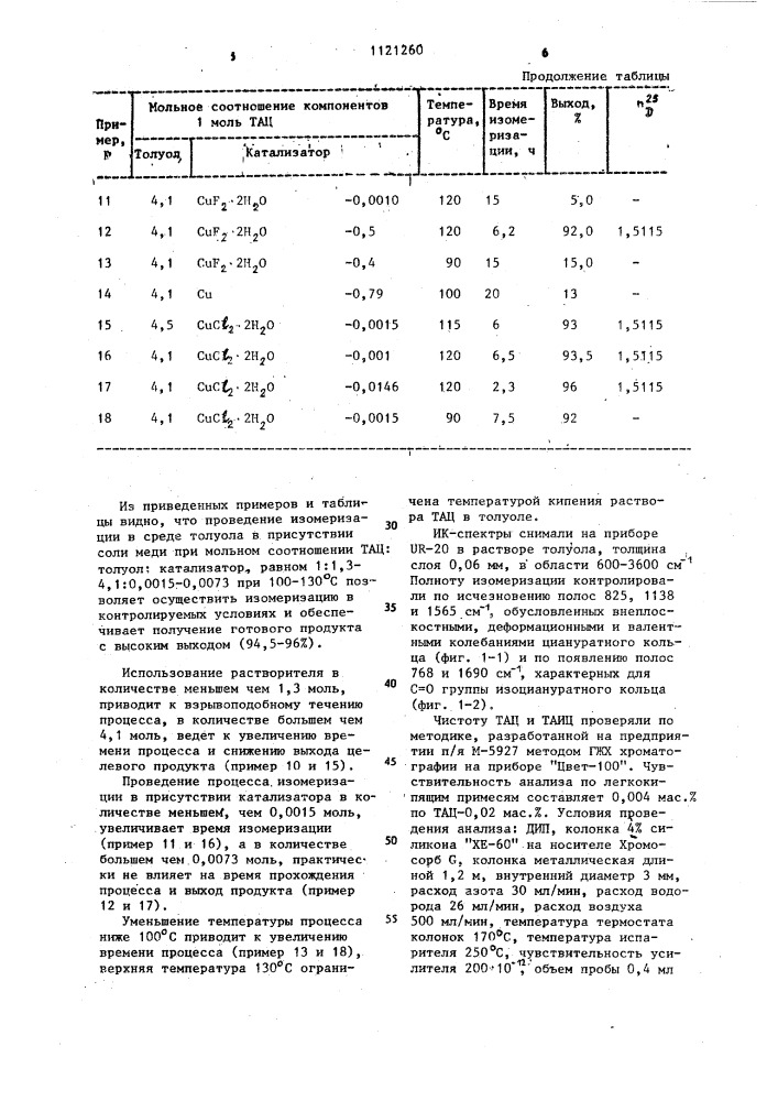 Способ получения триаллилизоцианурата (патент 1121260)