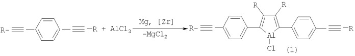 Способ получения 1-хлор-3,4-диалкил-2,5-бис[3-(1-алкинил)фенил]-1н-алюминолов (патент 2348639)
