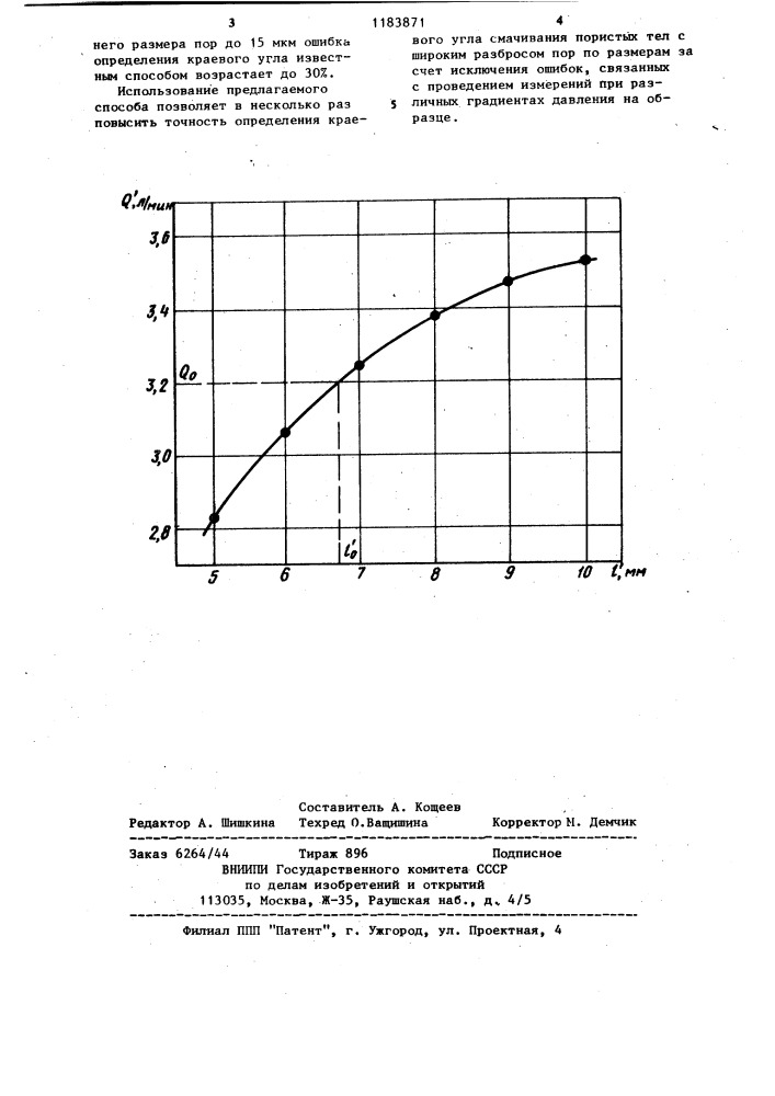 Способ определения краевого угла смачивания (патент 1183871)