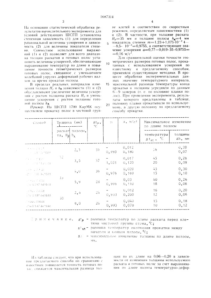 Способ горячей прокатки на широкополосном стане (патент 1687314)