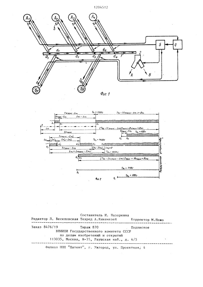 Способ управления системой конвейеров при селективном транспортировании сыпучих материалов различного вида (патент 1204512)
