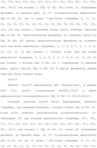 Композиции для иммунизации против staphylococcus aureus (патент 2508126)