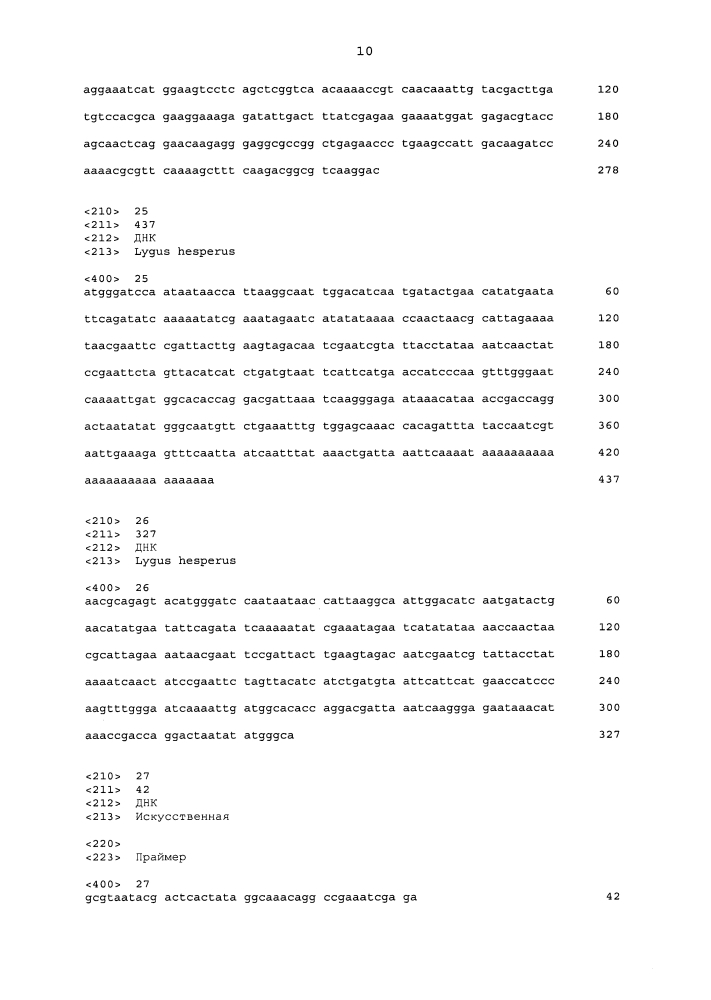 Подавление экспрессии генов у насекомых-вредителей (патент 2619219)