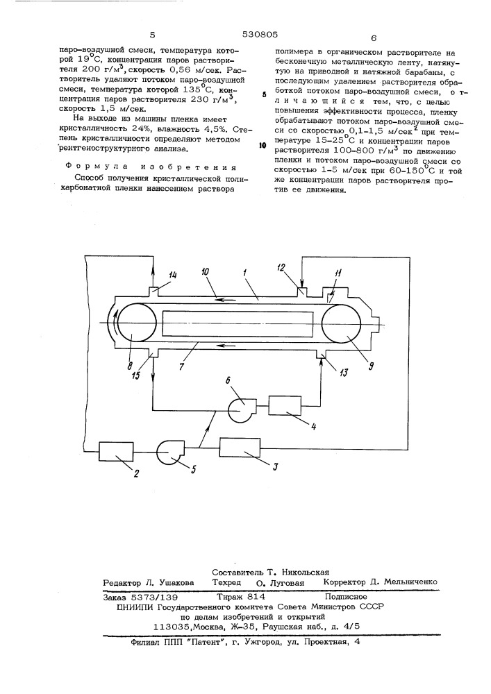 Способ получения кристаллической поликарбонатной пленки (патент 530805)