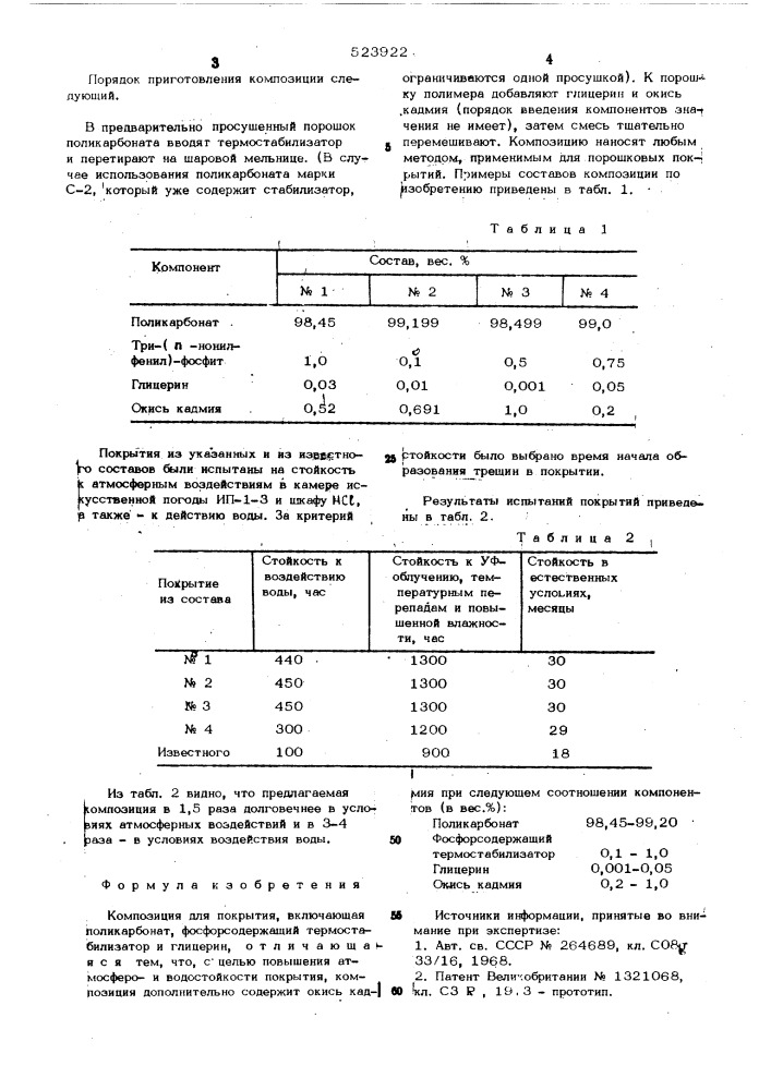 Композиция для покрытия (патент 523922)