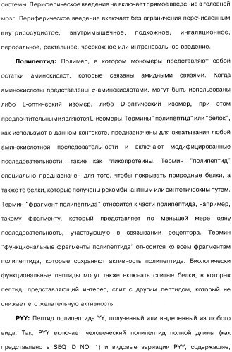 Способ модификации пищевого поведения и применение pyy или его агониста в качестве средства для модификации пищевого поведения (патент 2317104)