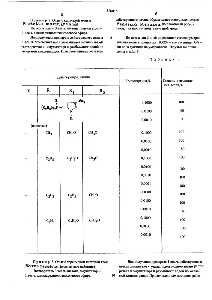 Способ борьбы с насекомыми и клещами (патент 520015)