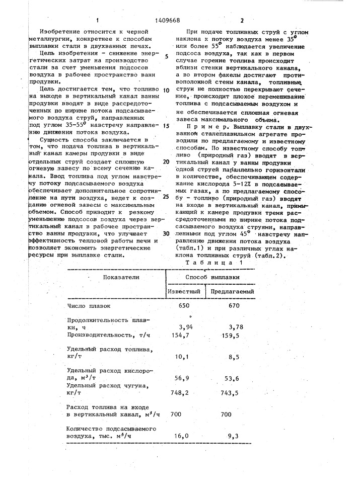 Способ выплавки стали в двухванной печи (патент 1409668)