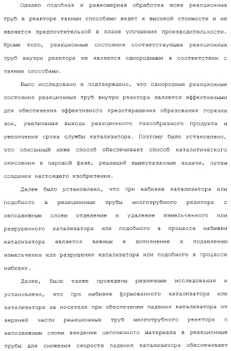 Способ каталитического окисления в паровой фазе и способ получения (мет)акролеина или (мет)акриловой кислоты этим способом (патент 2309936)