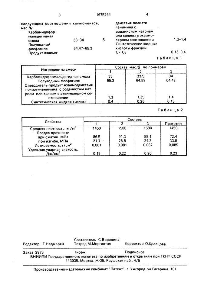 Полимерминеральная смесь (патент 1675264)