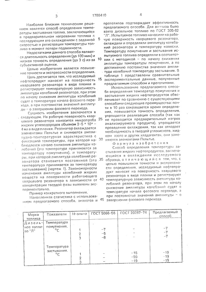 Способ определения температуры застывания жидких нефтепродуктов (патент 1786410)