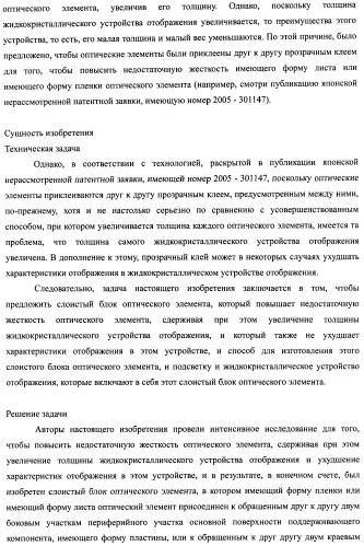 Слоистый блок оптического элемента и способ его изготовления, подсветка и жидкокристаллическое устройство отображения (патент 2421658)